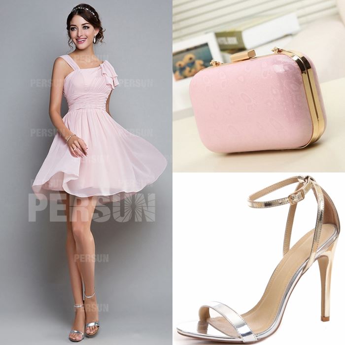 chaussure avec robe rose