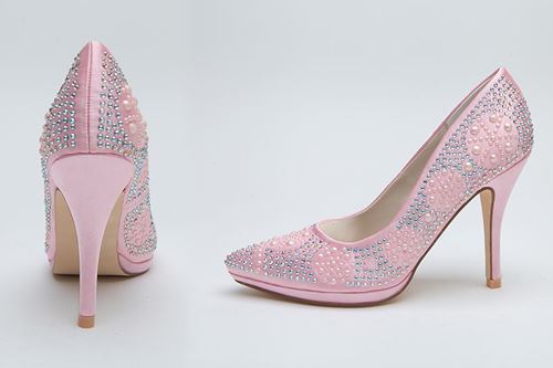 escarpins rose poudre pour mariage